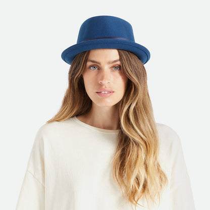 Sombrero Pork Pie Stout de fieltro de lana de Brixton - Océano