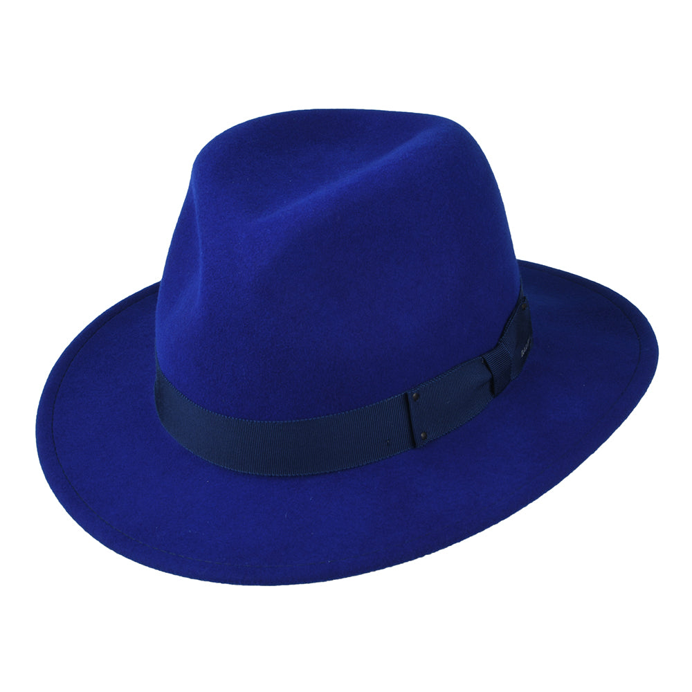 Sombrero Fedora Curtis plegable de Bailey - Azul Real
