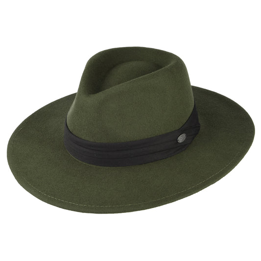 Sombrero Fedora Thaler de fieltro de lana de Bailey - Verde Oliva