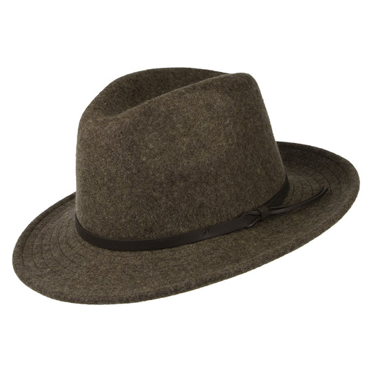 Sombrero Fedora TWF1 Montana repelente al agua de fieltro de lana de Tilley - Mezcla de Marrones