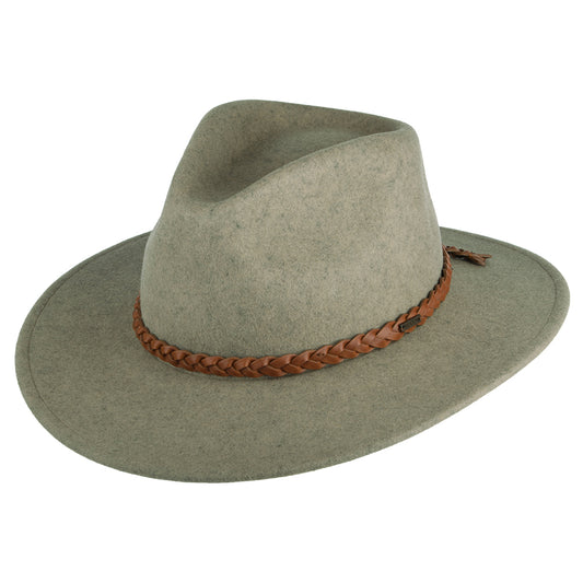 Sombrero Fedora Messer Western de fieltro de lana de Brixton - Natural Jaspeado