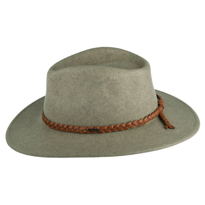 Sombrero Fedora Messer Western de fieltro de lana de Brixton - Natural Jaspeado