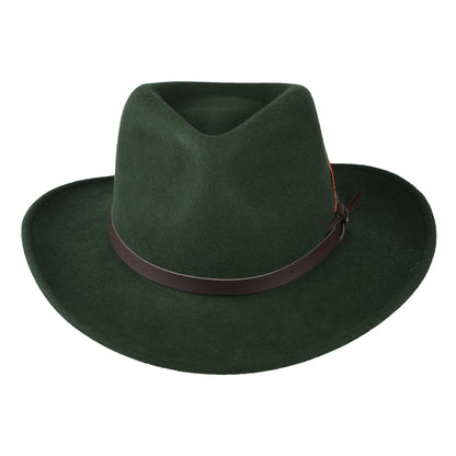 Sombrero Outback Dakota plegable Repelente al agua de fieltro de lana de Scala - Bosque