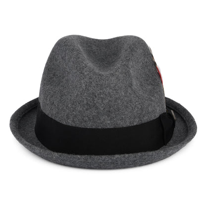 Sombrero Trilby Gain de fieltro de lana de Brixton - Gris Oscuro Jaspeado