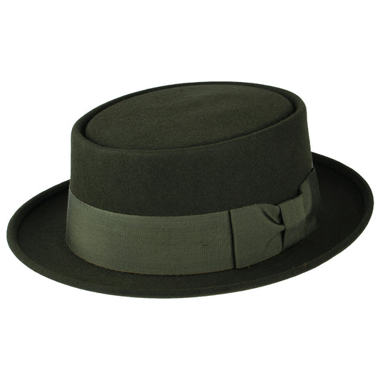 Sombrero Pork Pie Monk de fieltro de piel de Christys - Bosque