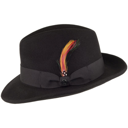 Sombrero Fedora flexible Copa Pinch de Jaxon & James - Negro