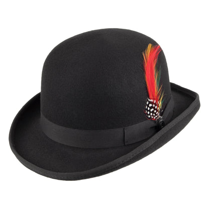 Sombrero bombín inglés de fieltro de lana de Jaxon & James - Negro