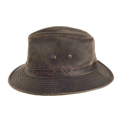Sombrero Safari plegable de algodón lavado de Stetson - Marrón