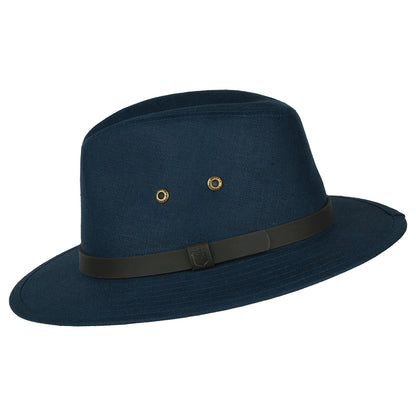 Sombrero Safari de lino irlandés de Failsworth - Azul Marino