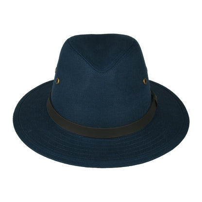 Sombrero Safari de lino irlandés de Failsworth - Azul Marino
