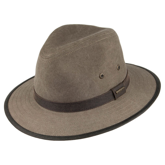 Sombrero Fedora Safari Canvas de Stetson - Kaki