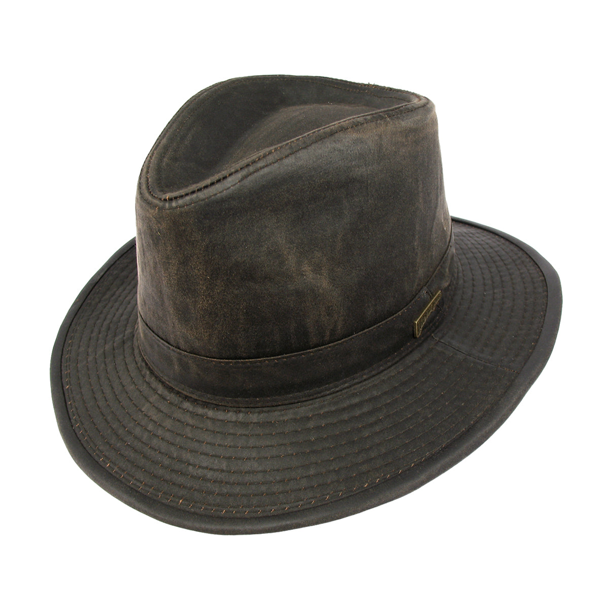 Sombrero Fedora Indiana Jones impermeable de algodón - Marrón Oscuro