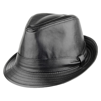 Sombrero Trilby II de piel sintética de Dorfman Pacific - Negro