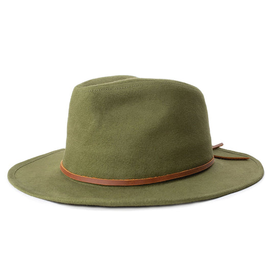Sombrero Fedora Wesley de algodón de Brixton - Verde Oliva