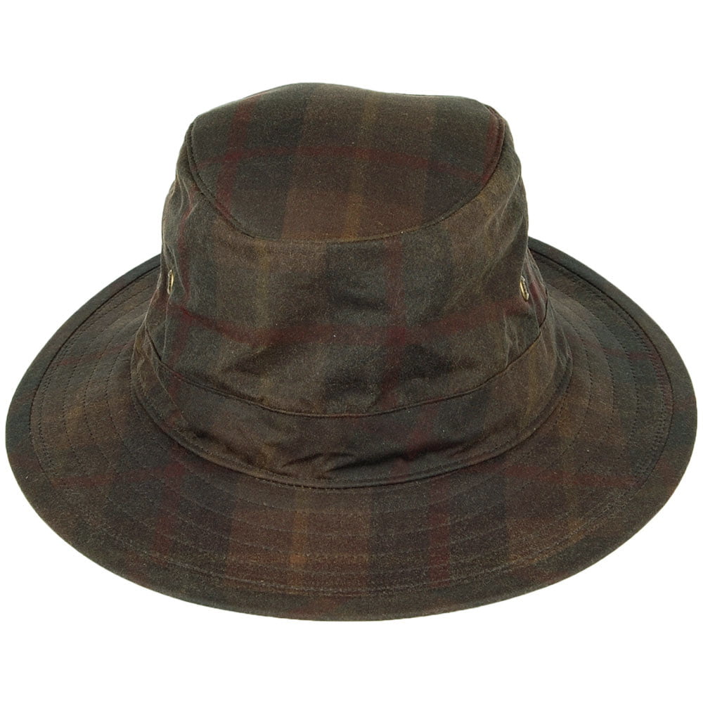 Sombrero Traveller de algodón encerado a cuadros de Failsworth - Marrón