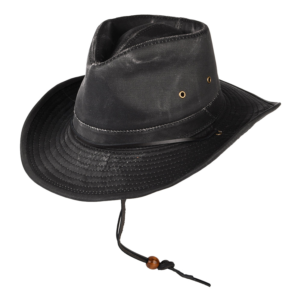 Sombrero Outback de aldogón envejecido de Dorfman Pacific - Negro