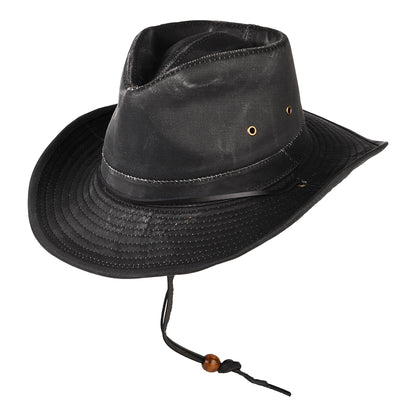 Sombrero Outback de aldogón envejecido de Dorfman Pacific - Negro