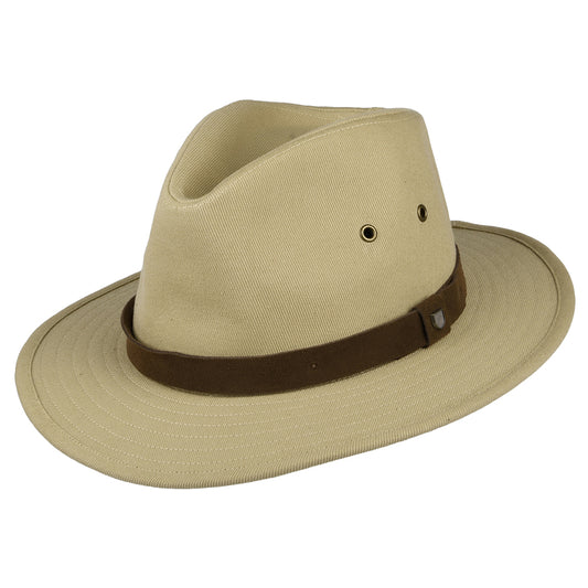 Sombrero Fedora Messer X Adventure repelente al agua de algodón de Brixton - Crema