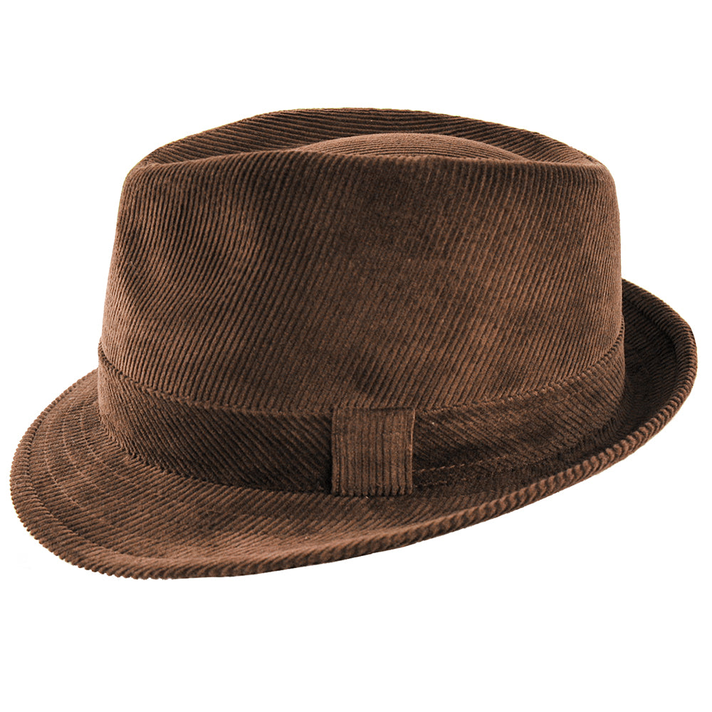 Sombrero Trilby de pana de Jaxon & James - Marrón