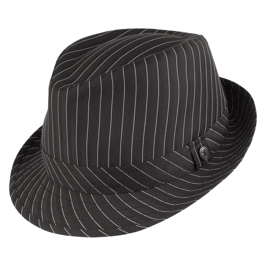 Sombrero Trilby de raya diplomática de Jaxon & James - Negro