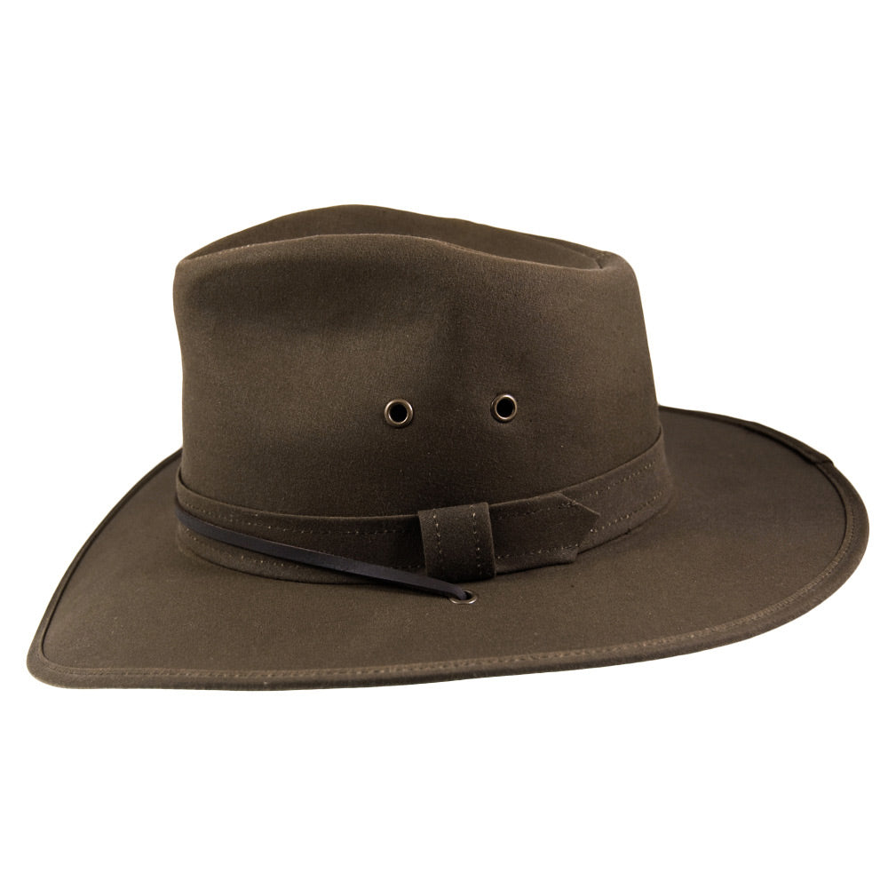 Sombrero Aussie de impermeable de Jaxon & James - Marrón