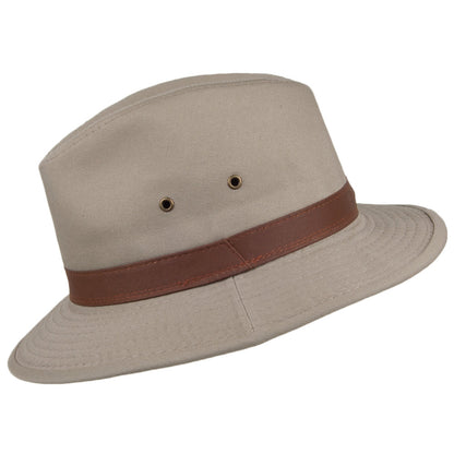 Sombrero Safari Resistente a lloviznas de algodón de Dorfman Pacific - Kaki