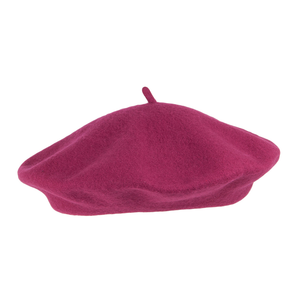 Boina Fashion de lana de Village Hats - Rojo Frambuesa