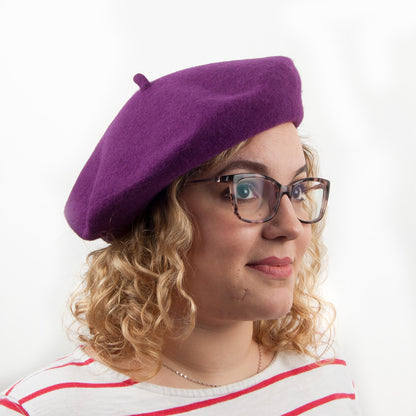 Boina Fashion de lana de Village Hats - Morado