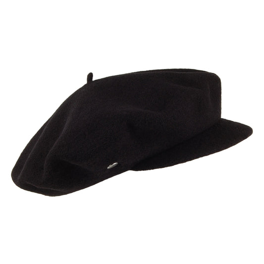 Gorra Baker Boy Campus de lana merino de Laulhère - Negro