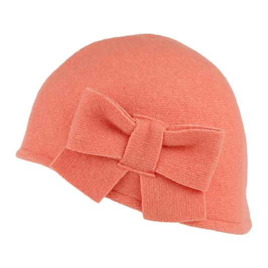 Sombrero Cloche Seine de lana merino de Laulhère - Coral