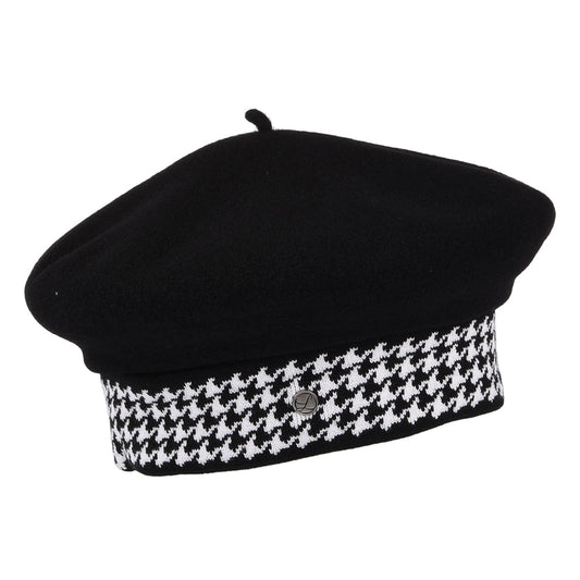 Boina Gabrielle de lana merino de Laulhère - Negro