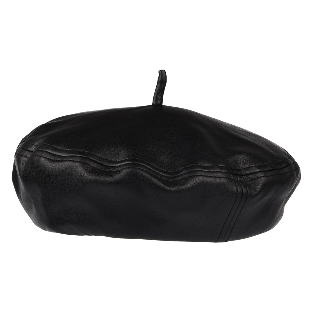 Boina mujeres Audrey II de piel sintética de Brixton - Negro