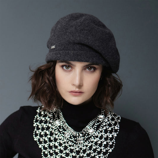 Boina de boiled virgin wool de Seeberger - Antracita