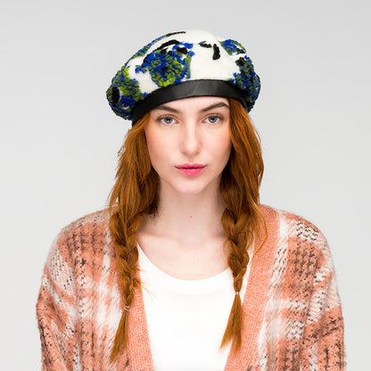 Boina de lana Floral de Kangol - Crema