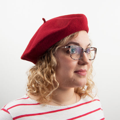 Boina Fashion de lana de Village Hats - Granate