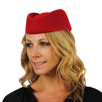 Sombrero pill-box azafata de sur la tête - Rojo