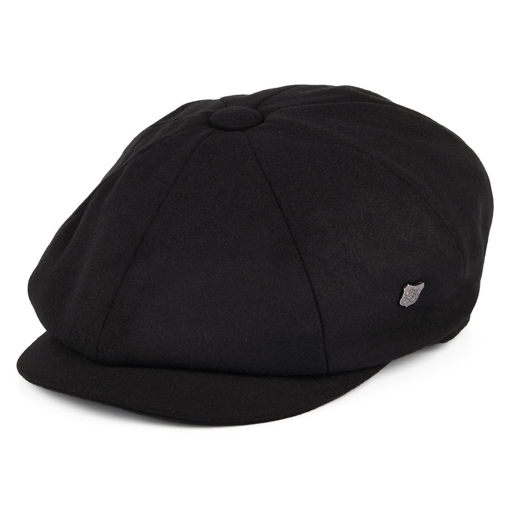 Gorra Newsboy unisex Alfie de Melton de Failsworth - Negro