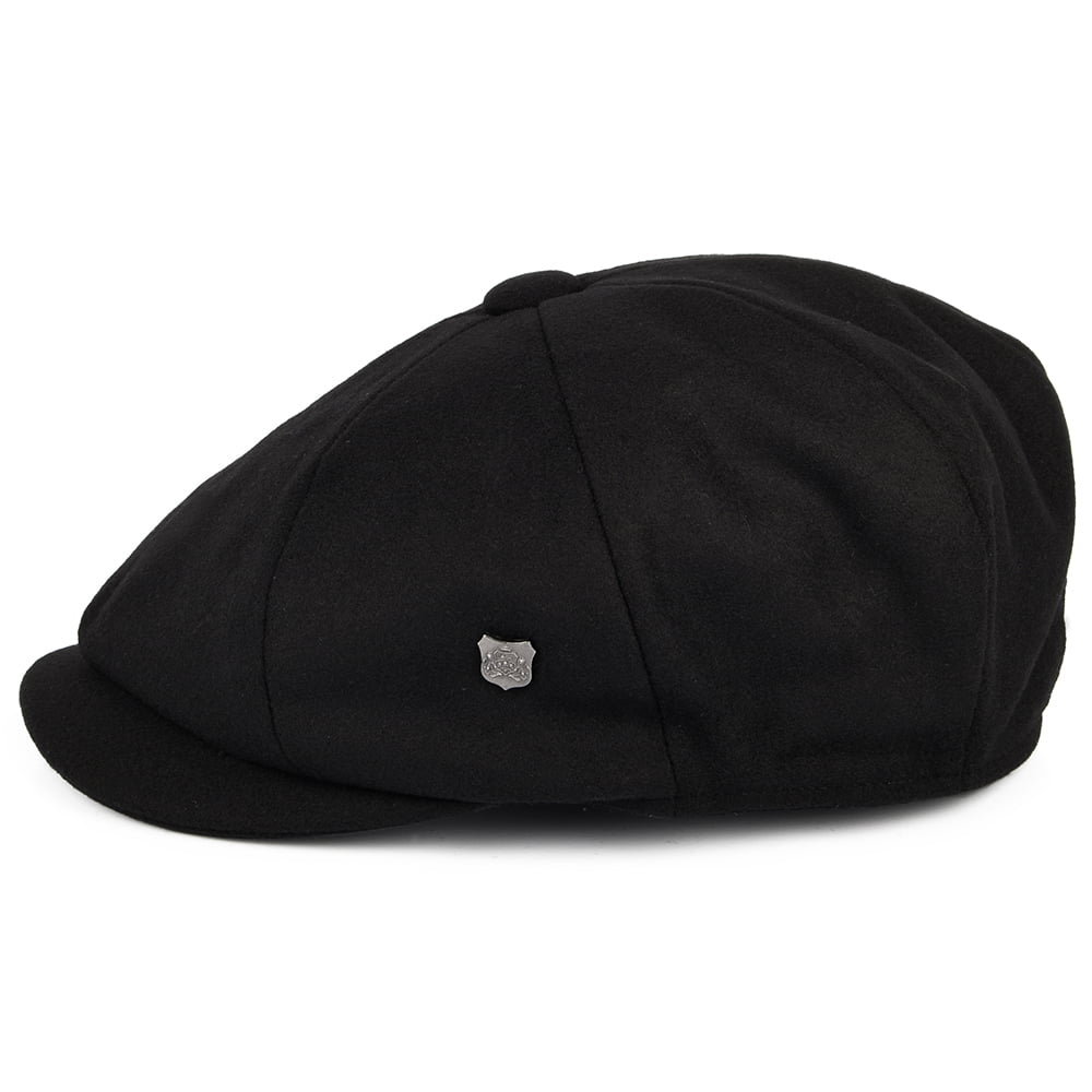 Gorra Newsboy unisex Alfie de Melton de Failsworth - Negro
