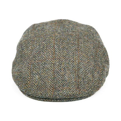 Gorra plana Stornoway de HARRIS TWEED de Failsworth - Oliva-Azul