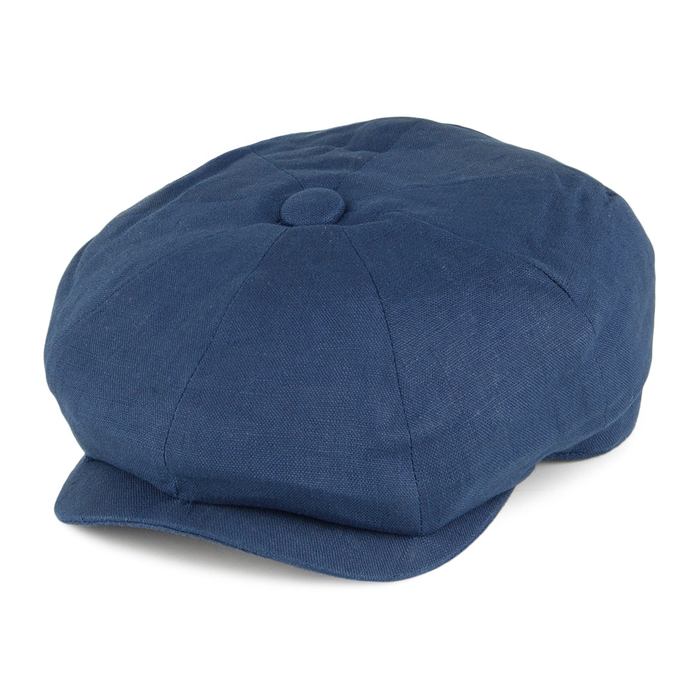 Gorra Newsboy 8 piezas de lino de Christys - Azul