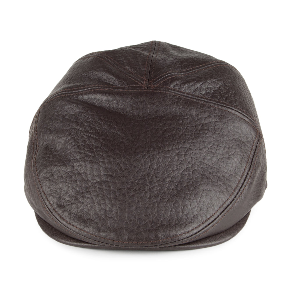 Gorra plana Langham de piel de Bailey - Marrón Oscuro