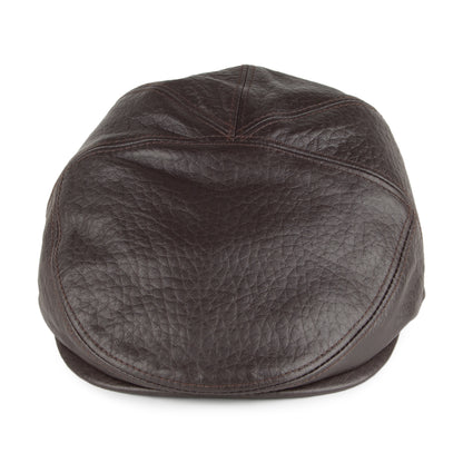 Gorra plana Langham de piel de Bailey - Marrón Oscuro