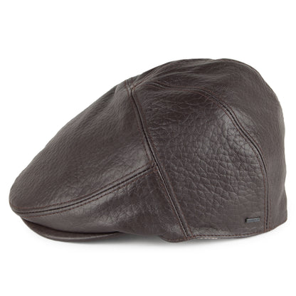 Gorra plana Langham de piel de Bailey - Marrón Oscuro