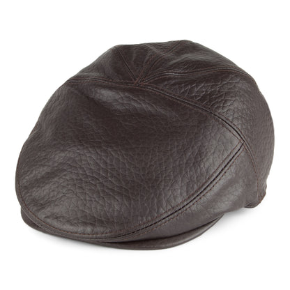 Gorra plana Langham de piel de Bailey - Marrón Oscuro