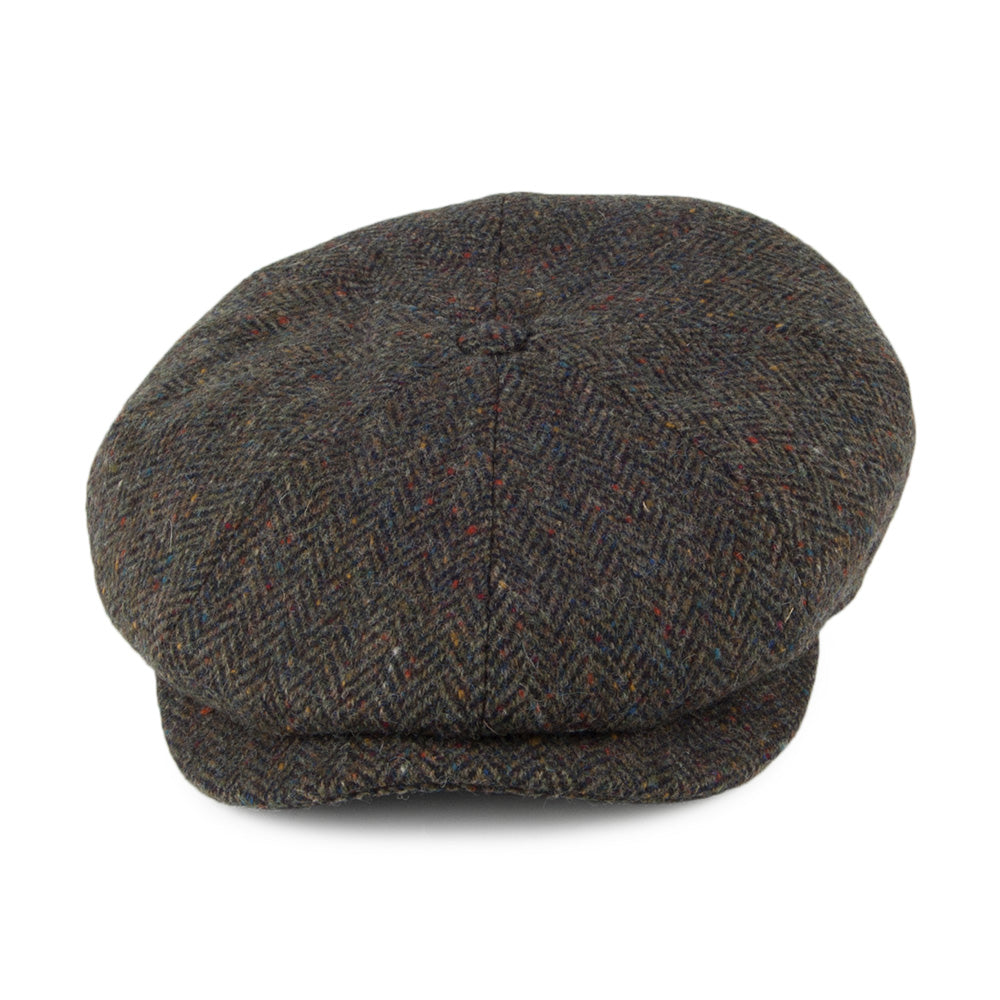Gorra Newsboy de Tweed Donegal diseño de espiga de City Sport - Bosque