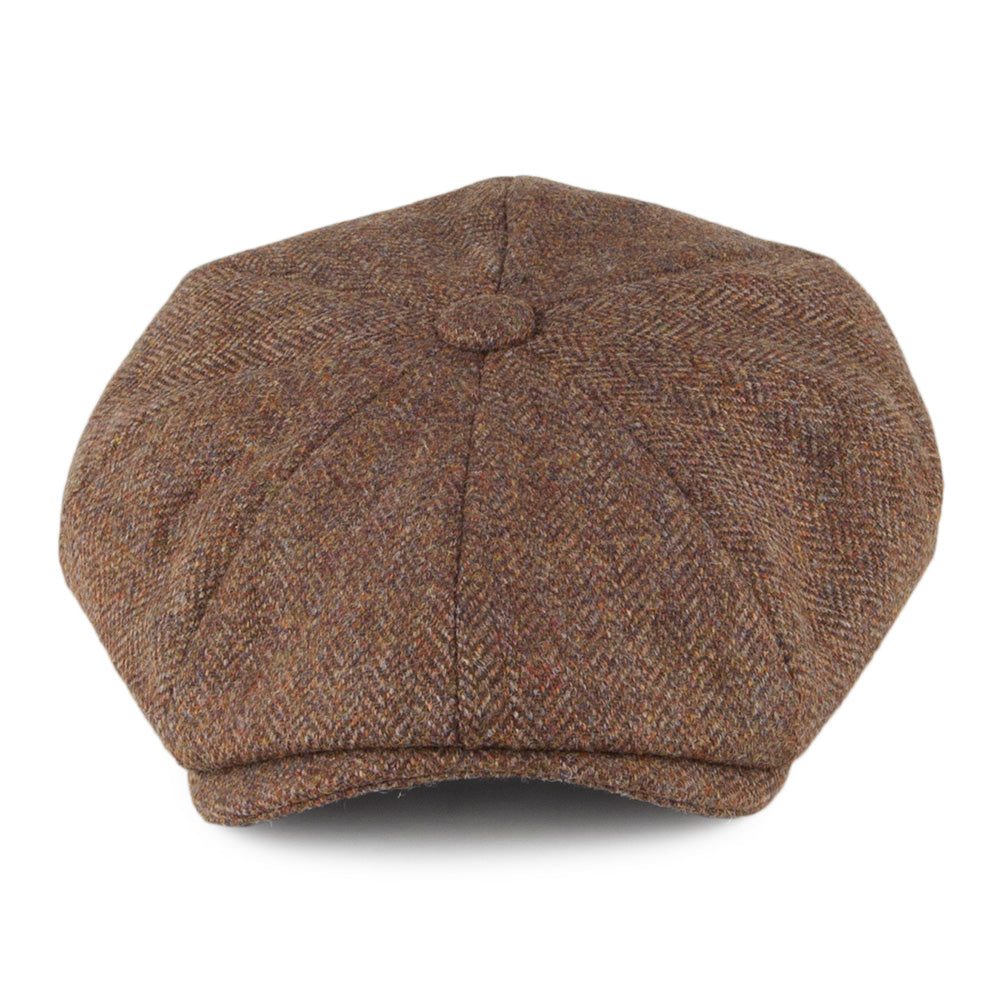 Gorra Newsboy Tweed Country de Tweed diseño de espiga de Christys - Marrón