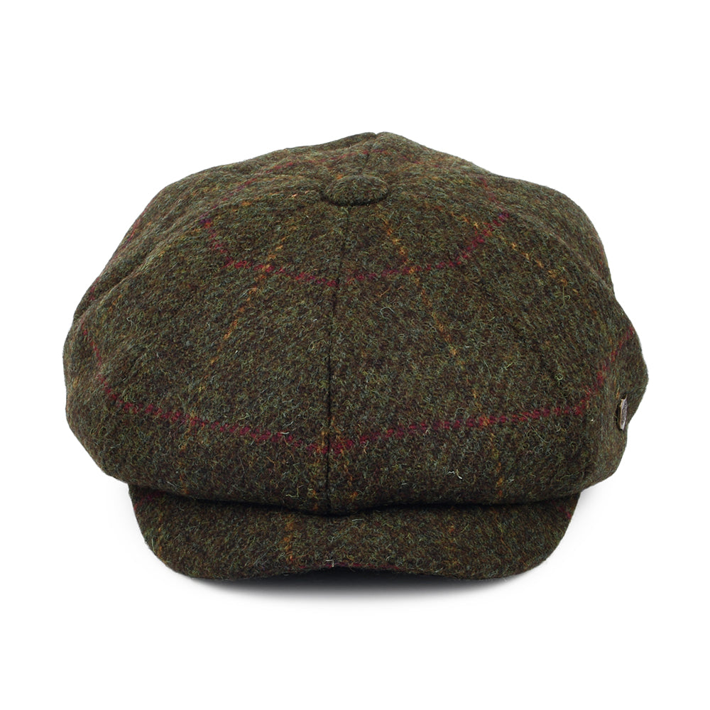 Newsboy Carloway HARRIS TWEED Windowpane lana Failsworth - Verde Oliva