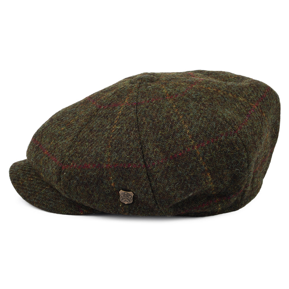 Newsboy Carloway HARRIS TWEED Windowpane lana Failsworth - Verde Oliva