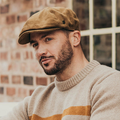 Gorra Newsboy Hudson de pana de pana de Failsworth - Beige Arena