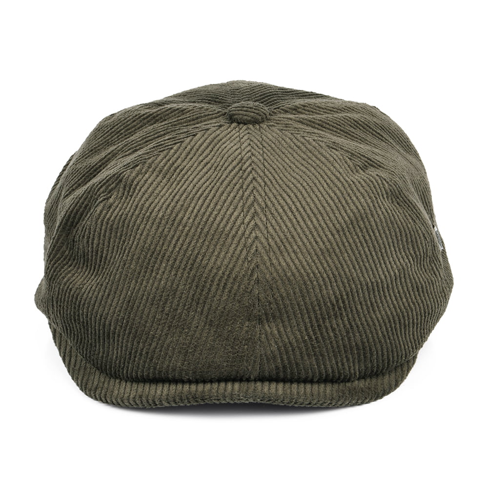 Gorra Newsboy Hudson de pana de Failsworth - Verde Oliva
